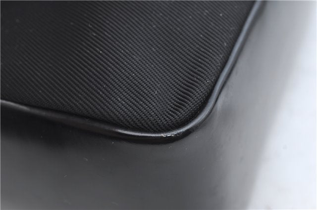 Authentic GUCCI Bamboo Hand Shoulder Bag Purse Nylon Leather Black J4188