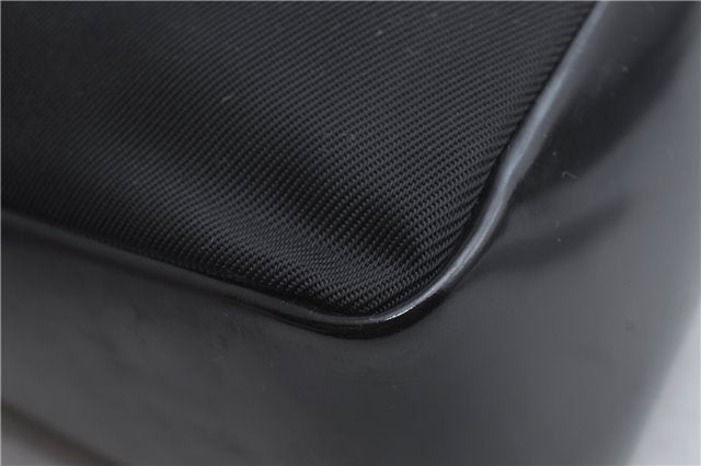 Authentic GUCCI Bamboo Hand Shoulder Bag Purse Nylon Leather Black J4188