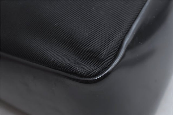 Authentic GUCCI Bamboo Hand Shoulder Bag Purse Nylon Leather Black J4188