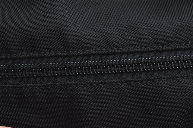 Authentic GUCCI Bamboo Hand Shoulder Bag Purse Nylon Leather Black J4188