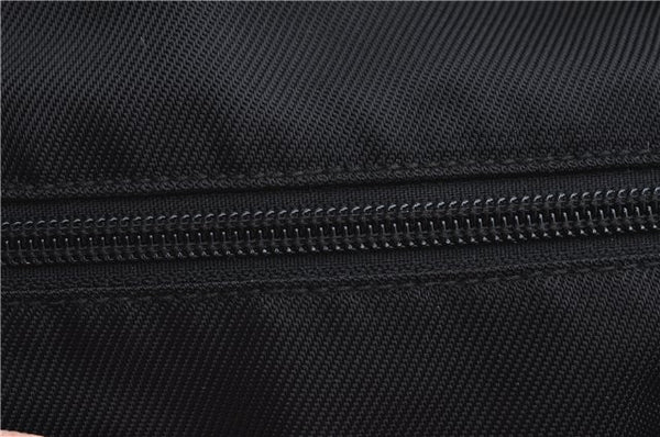 Authentic GUCCI Bamboo Hand Shoulder Bag Purse Nylon Leather Black J4188