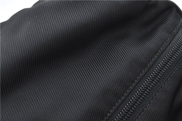 Authentic GUCCI Bamboo Hand Shoulder Bag Purse Nylon Leather Black J4188