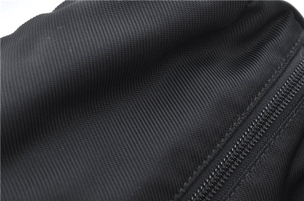 Authentic GUCCI Bamboo Hand Shoulder Bag Purse Nylon Leather Black J4188