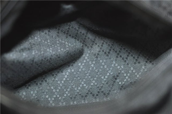 Authentic GUCCI Bamboo Hand Shoulder Bag Purse Nylon Leather Black J4188