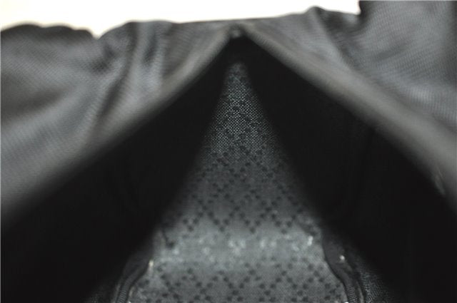 Authentic GUCCI Bamboo Hand Shoulder Bag Purse Nylon Leather Black J4188