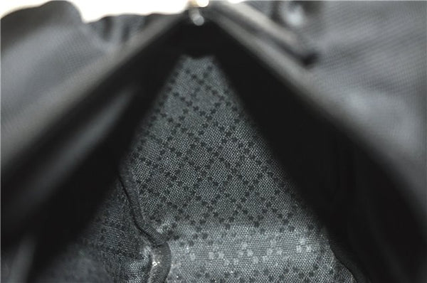 Authentic GUCCI Bamboo Hand Shoulder Bag Purse Nylon Leather Black J4188