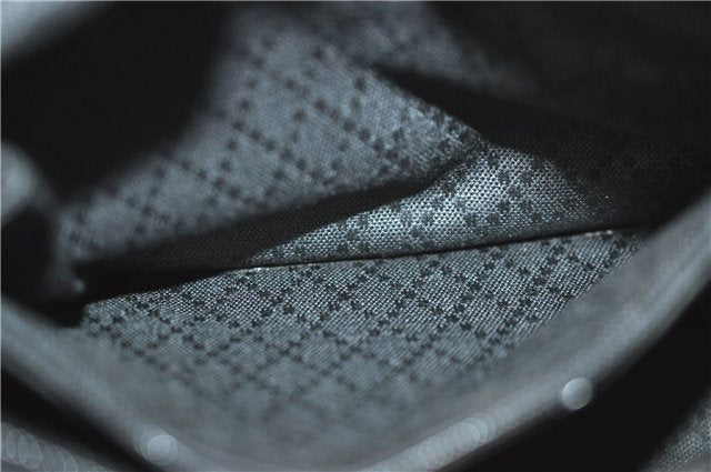 Authentic GUCCI Bamboo Hand Shoulder Bag Purse Nylon Leather Black J4188