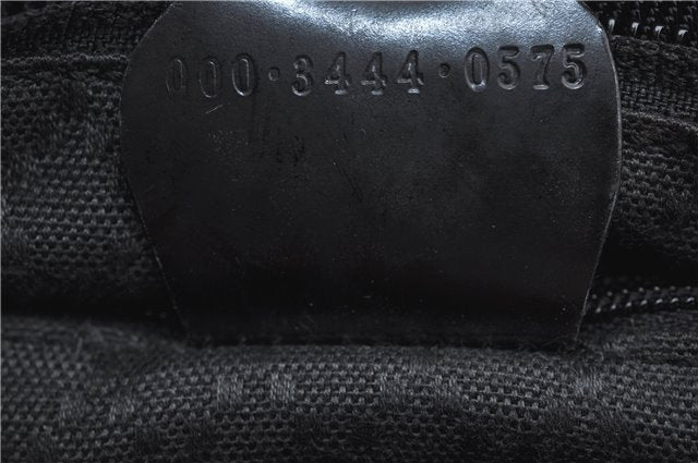 Authentic GUCCI Bamboo Hand Shoulder Bag Purse Nylon Leather Black J4188