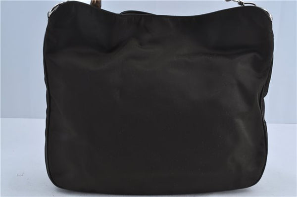 Authentic GUCCI Bamboo 2Way Hand Shoulder Bag Nylon Leather Brown J4189