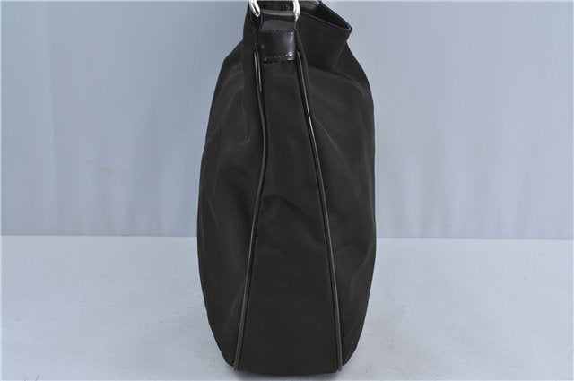 Authentic GUCCI Bamboo 2Way Hand Shoulder Bag Nylon Leather Brown J4189