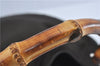 Authentic GUCCI Bamboo 2Way Hand Shoulder Bag Nylon Leather Brown J4189