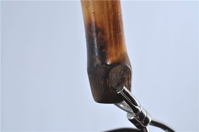 Authentic GUCCI Bamboo 2Way Hand Shoulder Bag Nylon Leather Brown J4189