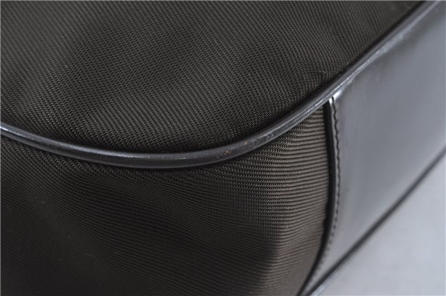 Authentic GUCCI Bamboo 2Way Hand Shoulder Bag Nylon Leather Brown J4189