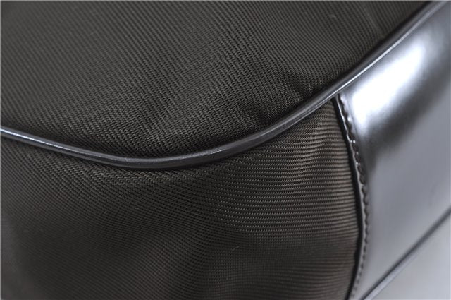 Authentic GUCCI Bamboo 2Way Hand Shoulder Bag Nylon Leather Brown J4189