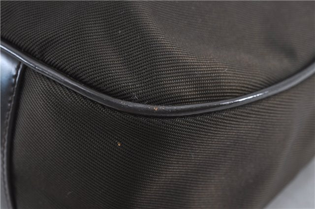 Authentic GUCCI Bamboo 2Way Hand Shoulder Bag Nylon Leather Brown J4189