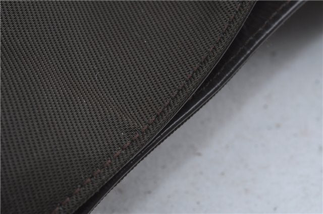 Authentic GUCCI Bamboo 2Way Hand Shoulder Bag Nylon Leather Brown J4189