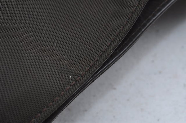 Authentic GUCCI Bamboo 2Way Hand Shoulder Bag Nylon Leather Brown J4189