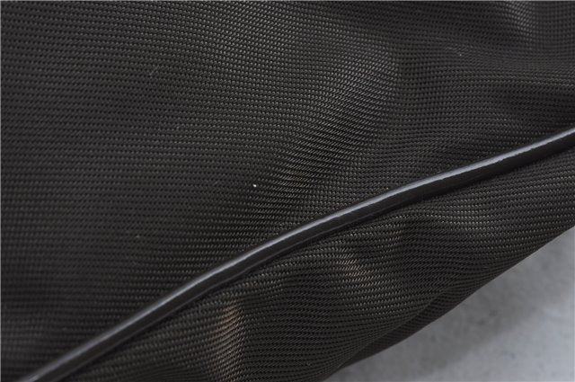 Authentic GUCCI Bamboo 2Way Hand Shoulder Bag Nylon Leather Brown J4189