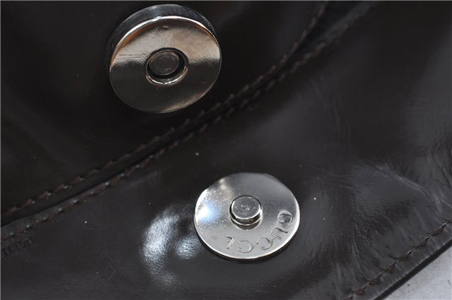 Authentic GUCCI Bamboo 2Way Hand Shoulder Bag Nylon Leather Brown J4189