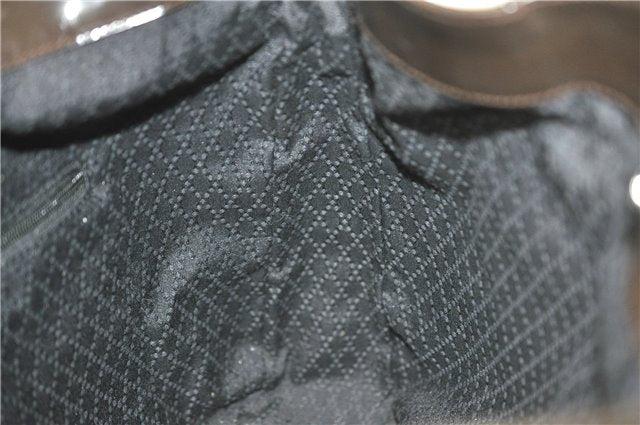 Authentic GUCCI Bamboo 2Way Hand Shoulder Bag Nylon Leather Brown J4189