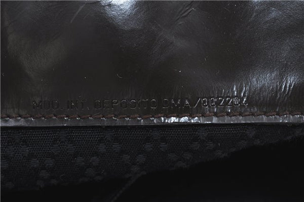 Authentic GUCCI Bamboo 2Way Hand Shoulder Bag Nylon Leather Brown J4189