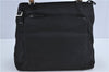 Authentic GUCCI Bamboo 2Way Shoulder Hand Bag Purse Nylon Leather Black J4197