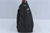 Authentic GUCCI Bamboo 2Way Shoulder Hand Bag Purse Nylon Leather Black J4197