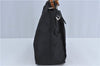 Authentic GUCCI Bamboo 2Way Shoulder Hand Bag Purse Nylon Leather Black J4197
