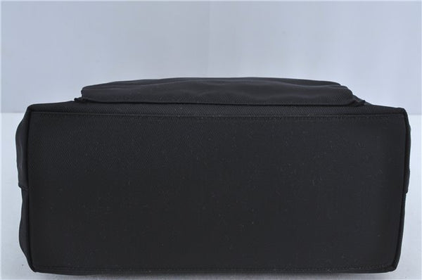 Authentic GUCCI Bamboo 2Way Shoulder Hand Bag Purse Nylon Leather Black J4197