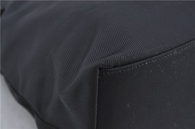 Authentic GUCCI Bamboo 2Way Shoulder Hand Bag Purse Nylon Leather Black J4197