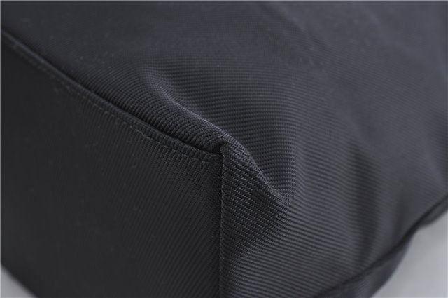 Authentic GUCCI Bamboo 2Way Shoulder Hand Bag Purse Nylon Leather Black J4197