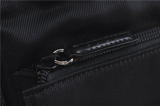 Authentic GUCCI Bamboo 2Way Shoulder Hand Bag Purse Nylon Leather Black J4197