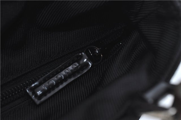 Authentic GUCCI Bamboo 2Way Shoulder Hand Bag Purse Nylon Leather Black J4197