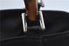 Authentic GUCCI Bamboo 2Way Shoulder Hand Bag Purse Nylon Leather Black J4197