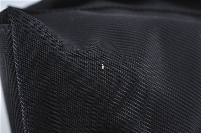 Authentic GUCCI Bamboo 2Way Shoulder Hand Bag Purse Nylon Leather Black J4197