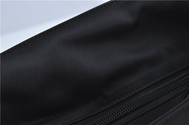 Authentic GUCCI Bamboo 2Way Shoulder Hand Bag Purse Nylon Leather Black J4197