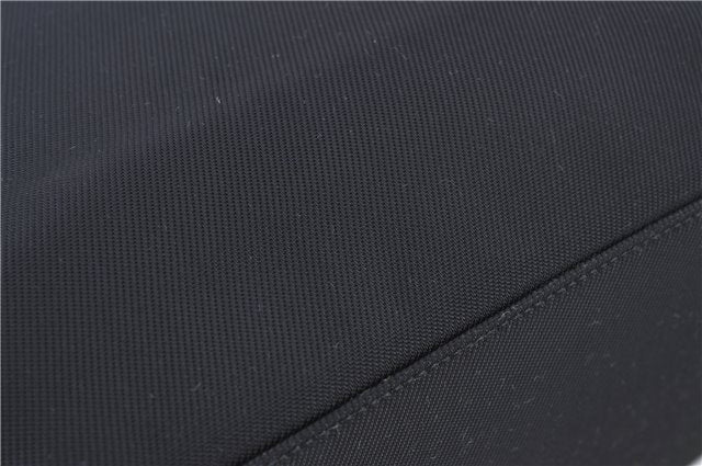 Authentic GUCCI Bamboo 2Way Shoulder Hand Bag Purse Nylon Leather Black J4197