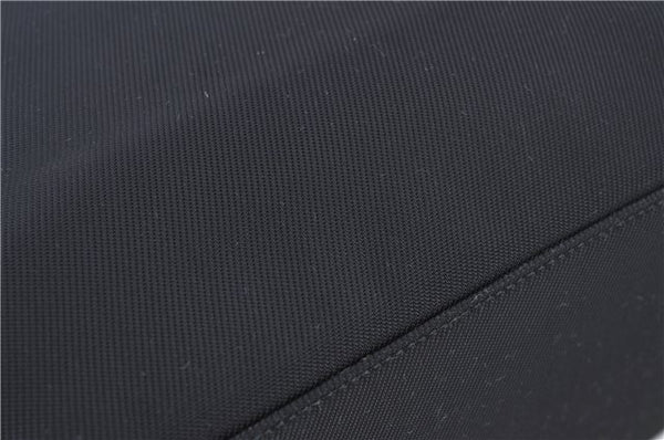 Authentic GUCCI Bamboo 2Way Shoulder Hand Bag Purse Nylon Leather Black J4197