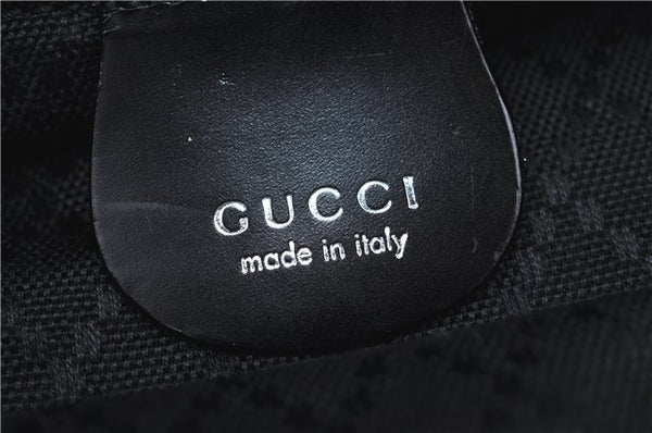 Authentic GUCCI Bamboo 2Way Shoulder Hand Bag Purse Nylon Leather Black J4197