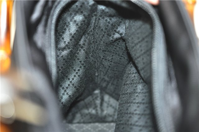 Authentic GUCCI Bamboo 2Way Shoulder Hand Bag Purse Nylon Leather Black J4197