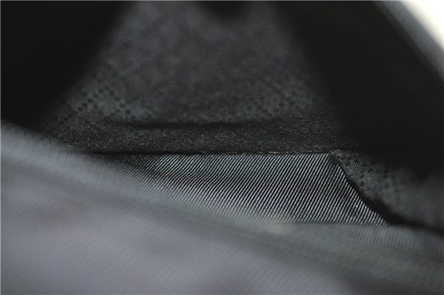 Authentic GUCCI Bamboo 2Way Shoulder Hand Bag Purse Nylon Leather Black J4197