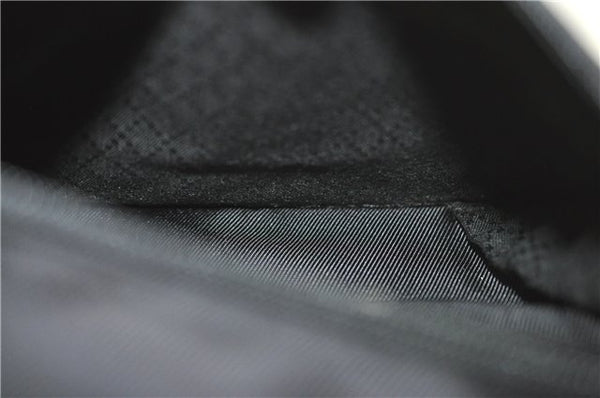 Authentic GUCCI Bamboo 2Way Shoulder Hand Bag Purse Nylon Leather Black J4197