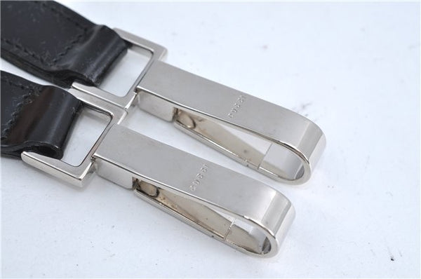 Authentic GUCCI Bamboo 2Way Shoulder Hand Bag Purse Nylon Leather Black J4197