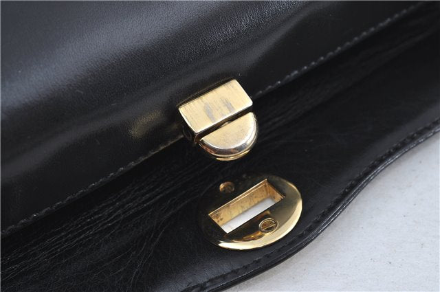 Authentic GUCCI Shoulder Hand Bag Purse Leather Black J4206