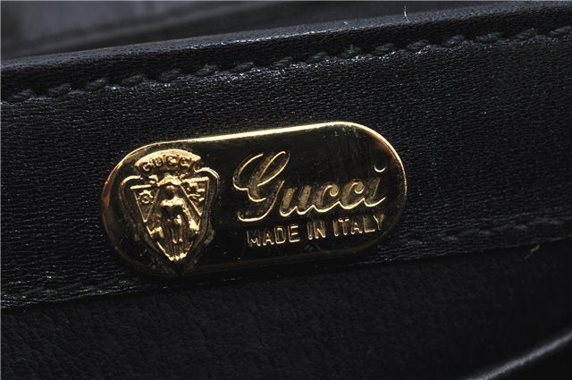 Authentic GUCCI Shoulder Hand Bag Purse Leather Black J4206