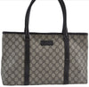 Authentic GUCCI GG Supreme Shoulder Tote Bag PVC Leather 114595 Brown J4223