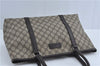 Authentic GUCCI GG Supreme Shoulder Tote Bag PVC Leather 114595 Brown J4223