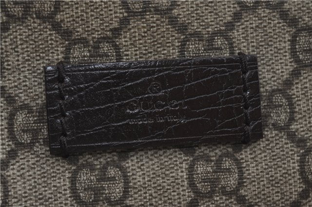 Authentic GUCCI GG Supreme Shoulder Tote Bag PVC Leather 114595 Brown J4223