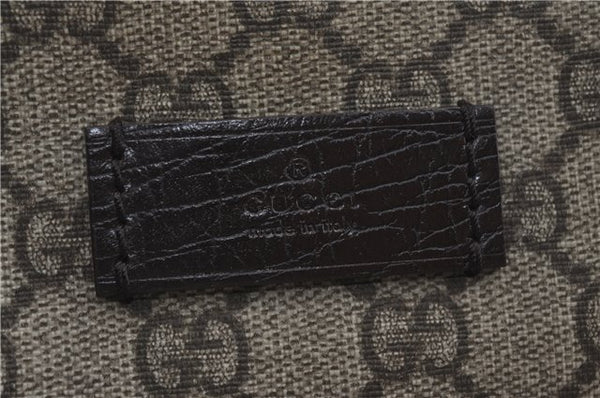 Authentic GUCCI GG Supreme Shoulder Tote Bag PVC Leather 114595 Brown J4223