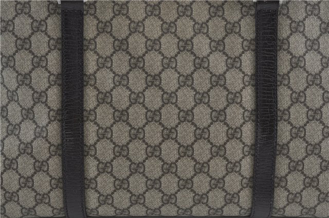 Authentic GUCCI GG Supreme Shoulder Tote Bag PVC Leather 114595 Brown J4223